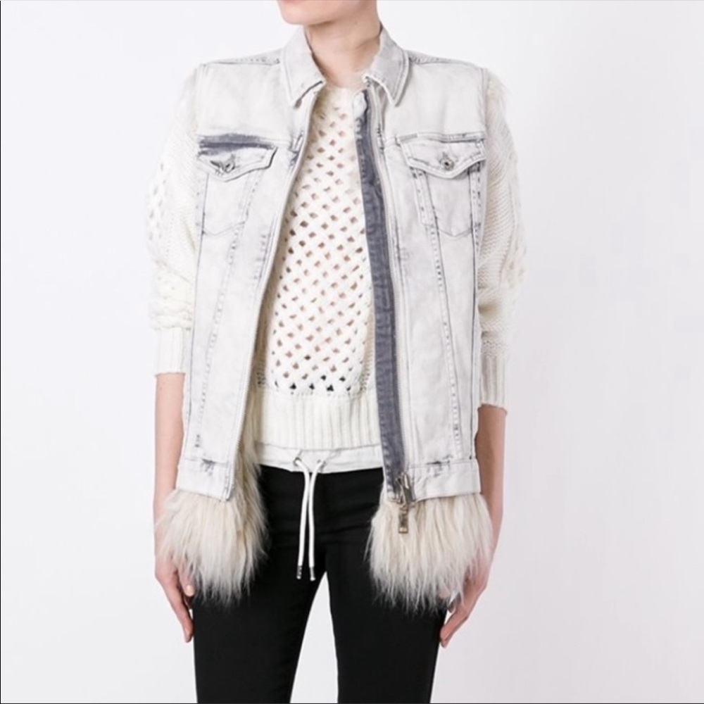 Diesel Denim Furry Sleeveless Reversible Jacket